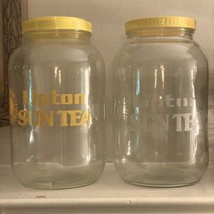 2 vintage Lipton Sun Tea gallon jugs